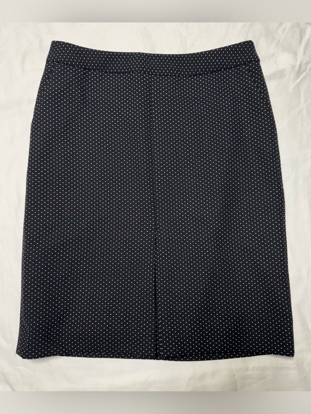 Talbots Black Pencil Skirt with White Pin Dots